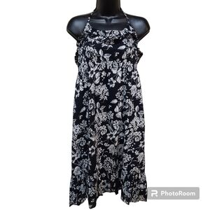 Old Navy Halter Midi Flora Dress With Pockets- Size Large